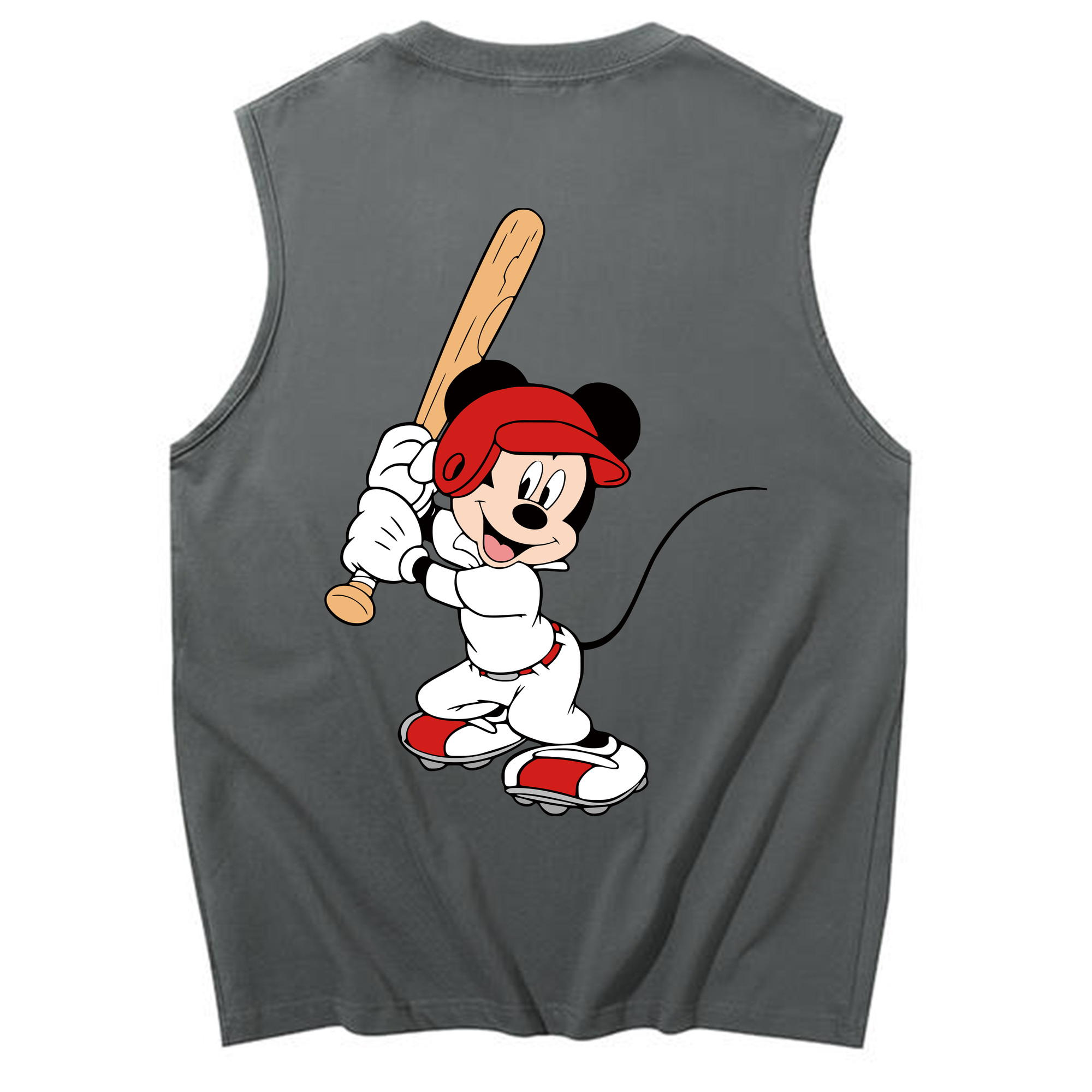 ミッキーマウス Mickey Mouse コットン100％タンクトップ（背面プリント）
